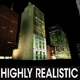 NIGHT BUILDINGS LOW POLY